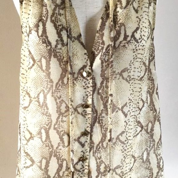 H&M Sheer Snake Skin Print Blouse - Picture 2 of 8
